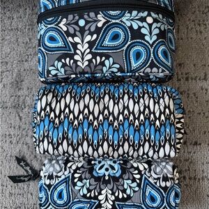 Vera Bradley Blue Sierra Cosmetic Bag Set